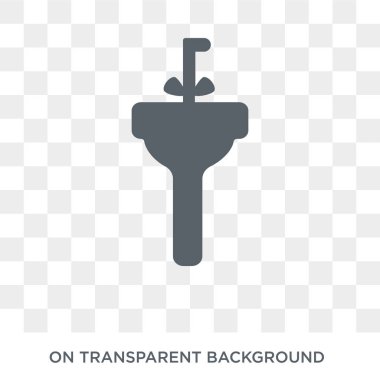 Lavabo simgesi. Lavabo tasarım konsepti hijyen koleksiyonundan. Basit öğe vektör çizim şeffaf arka plan üzerinde.