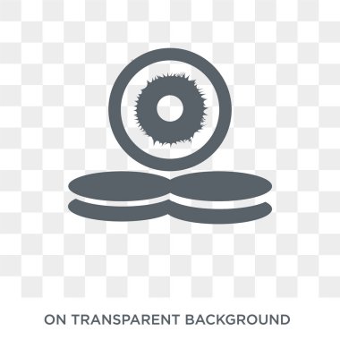 Mercek simgesi. Objektif tasarım konsepti koleksiyonundan. Basit öğe vektör çizim şeffaf arka plan üzerinde.