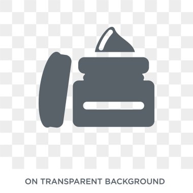 Krem simgesi vücut. vücut krem tasarım konsepti hijyen koleksiyonundan. Basit öğe vektör çizim şeffaf arka plan üzerinde.