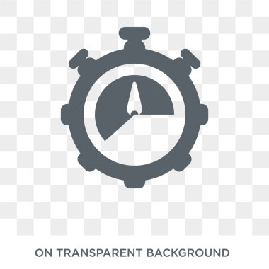 Kronometre simgesi. Kronometre tasarım konsepti saat managemnet koleksiyonundan. Basit öğe vektör çizim şeffaf arka plan üzerinde.