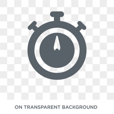 Kronometre simgesi. Chronometre tasarım konsepti saat managemnet koleksiyonundan. Basit öğe vektör çizim şeffaf arka plan üzerinde.