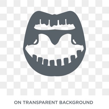 Bademcik simgesi. İnsan vücut parçaları koleksiyonundan şeffaf arka plan trendy düz vektör bademcik simgesi. Bademcik simge kullanımı web ve mobil için yüksek kaliteli dolu