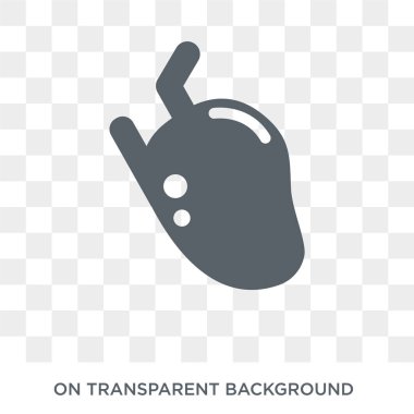 İnsan kalp simgesi. Trendy düz vektör insan vücut parçaları koleksiyonundan şeffaf arka plan üstünde kutsal kişilerin resmi insan kalbi. Yüksek kaliteli insan kalbi simge kullanımı web ve mobil için dolu