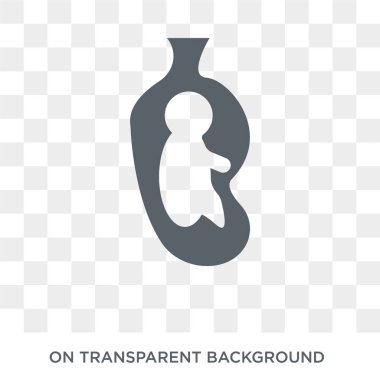 Fetus rahim simgesi. Trendy düz vektörde Fetus rahim simge insan vücut parçaları koleksiyonundan şeffaf arka plan üzerinde. Yüksek kaliteli bir rahim simge kullanımı web ve mobil için Fetus doldurduysanız