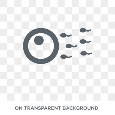 Fertilizasyon simgesi. Trendy düz vektör insan vücut parçaları koleksiyonundan şeffaf arka plan üstünde kutsal kişilerin resmi gübreleme. Fertilizasyon simge kullanımı web ve mobil için yüksek kaliteli dolu