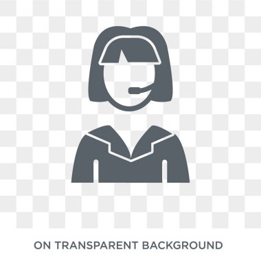 Resepsiyonist simgesi. Resepsiyonist tasarım konsepti Hotel Collection. Basit öğe vektör çizim şeffaf arka plan üzerinde.