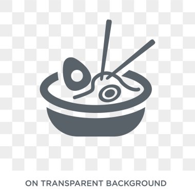 Ramen simgesi. Restoran koleksiyonundan Ramen tasarım konsepti. Saydam arka planda basit eleman vektör çizimi.