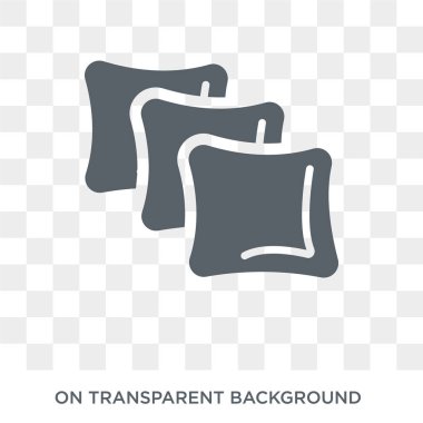 Yastık simgesi. Yastık tasarım konsepti Hotel Collection. Basit öğe vektör çizim şeffaf arka plan üzerinde.