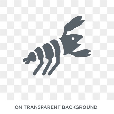 Istakoz simgesi. Istakoz tasarım konsepti Restoran koleksiyonundan. Basit öğe vektör çizim şeffaf arka plan üzerinde.