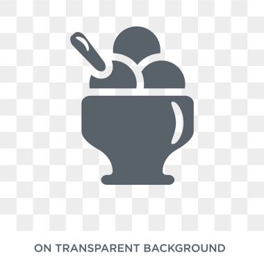 Donmuş yoğurt simgesi. Donmuş yoğurt tasarım konsepti Restoran koleksiyonundan. Basit öğe vektör çizim şeffaf arka plan üzerinde.