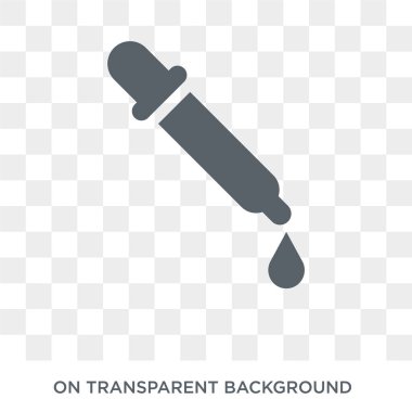 Pipet simgesi. Sağlık ve tıp koleksiyonundan şeffaf arka plan trendy düz vektör pipet simgesi. Pipet simge kullanımı web ve mobil için yüksek kaliteli dolu