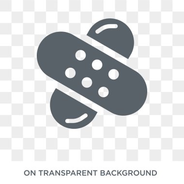 Düzeltme eki simgesi. Trendy düz vektör sağlık ve tıp koleksiyonundan şeffaf arka plan üstünde kutsal kişilerin resmi yama. Yüksek kaliteli yama simge kullanımı web ve mobil için dolu