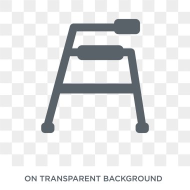 Tıbbi Walker simgesi. Trendy düz vektör tıbbi Walker simgesi sağlık ve tıp koleksiyonundan şeffaf arka plan. Yüksek kaliteli tıbbi Walker simge kullanımı web ve mobil için dolu