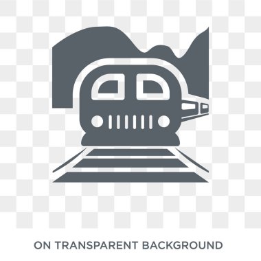 Tren İstasyonu simgesi. Trendy düz vektör Tren İstasyonu simgesi mimarisi ve seyahat koleksiyonundan şeffaf arka plan. Tren İstasyonu simge kullanımı web ve mobil için yüksek kaliteli dolu