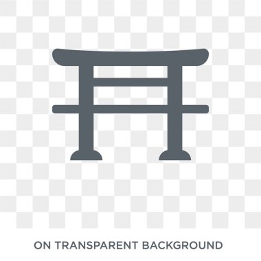 Torii Kapısı simgesi. Trendy düz vektör yakın kapı simgesine mimarisi ve seyahat koleksiyonundan şeffaf arka plan. Torii Kapısı simge kullanımı web ve mobil için yüksek kaliteli dolu