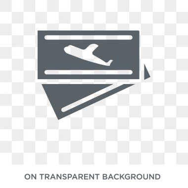 Uçak Bilet simgesi. Trendy düz vektör Uçak Bilet simgesi mimarisi ve seyahat koleksiyonundan şeffaf arka plan. Uçak Bilet simge kullanımı web ve mobil için yüksek kaliteli dolu
