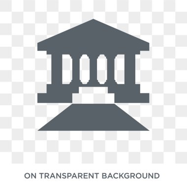 Parthenon simgesi. Trendy düz vektör mimarisi ve seyahat koleksiyonundan şeffaf arka plan üstünde kutsal kişilerin resmi Parthenon. Parthenon simge kullanımı web ve mobil için yüksek kaliteli dolu