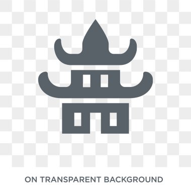 Yasak Şehir simgesi. Trendy düz vektör mimarisi ve seyahat koleksiyonundan şeffaf arka plan üstünde kutsal kişilerin resmi yasak şehir. Yasak Şehir simge kullanımı web ve mobil için yüksek kaliteli dolu