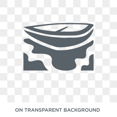 Kano simgesi. Trendy düz vektör mimarisi ve seyahat koleksiyonundan şeffaf arka plan üstünde kutsal kişilerin resmi Kano. Kano simge kullanımı web ve mobil için yüksek kaliteli dolu