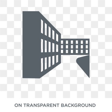 Bina simgesi. Trendy düz vektör mimarisi ve seyahat koleksiyonundan şeffaf arka plan üstünde kutsal kişilerin resmi bina. Yüksek kaliteli bina simge kullanımı web ve mobil için dolu