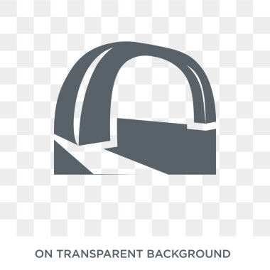 Kemer simgesi. Trendy düz vektör şeffaf arka plan mimarisi ve seyahat koleksiyonundan kemer simgesi. Yüksek kaliteli kemer simge kullanımı web ve mobil için dolu