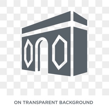 Arc de triomphe simgesi. Trendy düz vektör Arc de triomphe simgesi mimarisi ve seyahat koleksiyonundan şeffaf arka plan. Arc de triomphe simge kullanımı web ve mobil için yüksek kaliteli dolu