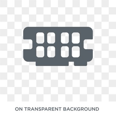 Rasgele erişimli bellek simgesi. Trendy düz vektör rasgele erişim bellek simgesi donanım koleksiyonundan şeffaf arka plan. Yüksek kaliteli rasgele erişim bellek simge kullanımı web ve mobil için dolu