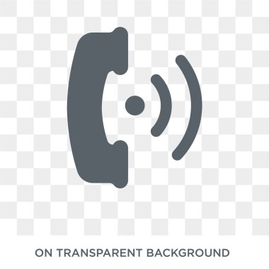 Telefon alıcısı ile sinyal simgesi. Trendy düz vektör telefon alıcı sinyal simgesi üzerinde donanım koleksiyonundan şeffaf arka plan ile. Yüksek kaliteli sinyal simge kullanımı için telefon alıcı dolu
