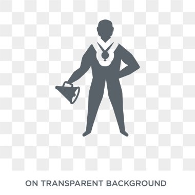 Eğitmen simgesi. Spor salonu ve fitness koleksiyonundan şeffaf arka plan trendy düz vektör eğitmen simgesi. Eğitmen simge kullanımı web ve mobil için yüksek kaliteli dolu