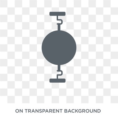 Yumruk topu simgesini germe. Spor salonu ve fitness koleksiyonundan şeffaf arka plan trendy düz vektör yumruk topu germe simgesi. Yüksek kaliteli yumruk topu germe simge kullanımı için dolu