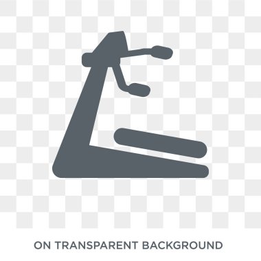 Makine simgesi çalışan. Spor salonu ve fitness koleksiyonundan şeffaf arka plan trendy düz vektör makine koşma simgesi. Yüksek kaliteli makine koşma simge kullanımı web ve mobil için dolu