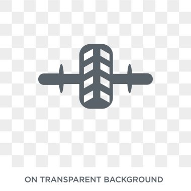 Jimnastik Roller simgesi. Spor salonu ve fitness koleksiyonundan şeffaf arka plan trendy düz vektör jimnastik Roller simgesi. Jimnastik Roller simge kullanımı web ve mobil için yüksek kaliteli dolu