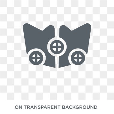 Yükseklik maske simgesi. Spor salonu ve fitness koleksiyonundan şeffaf arka plan trendy düz vektör ayrıcalık maskesi simgesi. Yüksek kalite ayrıcalık maskesi simge kullanımı web ve mobil için dolu