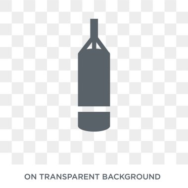 Boks torbası simgesi. Spor salonu ve fitness koleksiyonundan şeffaf arka plan trendy düz vektör boks torbası simgesi. Boks torbası simge kullanımı web ve mobil için yüksek kaliteli dolu