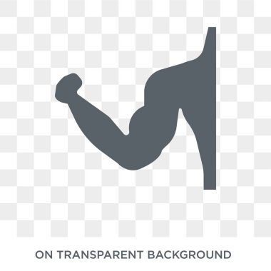 Pazı simgesi. Spor salonu ve fitness koleksiyonundan şeffaf arka plan trendy düz vektör pazı simgesi. Pazı simge kullanımı web ve mobil için yüksek kaliteli dolu