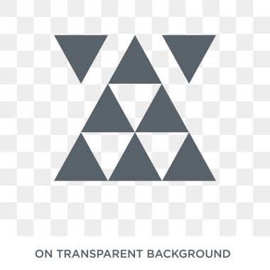 Üçgen üçgen simgesi. Üçgen üçgen tasarım konsepti geometri koleksiyonundan. Basit öğe vektör çizim şeffaf arka plan üzerinde.