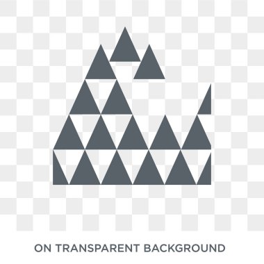 Dalgalar simgesini oluşturan üçgen şekiller. Dalgalar oluşturan üçgen şekiller geometrisi koleksiyonu kavram tasarlayın. Basit öğe vektör çizim şeffaf arka plan üzerinde.