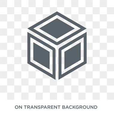 Side to side of a cube icon. Side to side of a cube design concept from Geometry collection. Simple element vector illustration on transparent background.