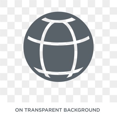 Küre simgesi. Küre tasarım konsepti geometri koleksiyonundan. Basit öğe vektör çizim şeffaf arka plan üzerinde.