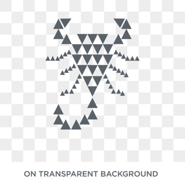 Poligonal Akrep simgesi. Poligonal akrep tasarım konsepti geometri koleksiyonundan. Basit öğe vektör çizim şeffaf arka plan üzerinde.