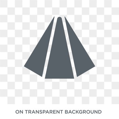 Çokgen piramit üçgen simgesi. Çokgen piramit üçgen tasarım konsepti geometri koleksiyonundan. Basit öğe vektör çizim şeffaf arka plan üzerinde.