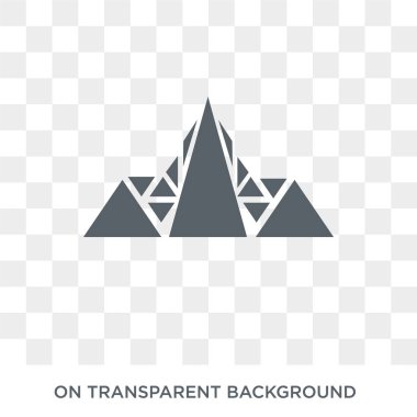 Çokgen dağlar simgesi. Geometri koleksiyonundan çokgen dağlar tasarım konsepti. Saydam arka planda basit eleman vektör çizimi.