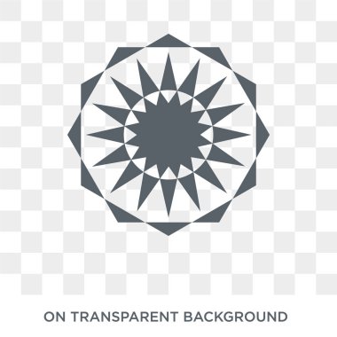 Poligonal süsleme simgesi. Poligonal süs tasarım konsepti geometri koleksiyonundan. Basit öğe vektör çizim şeffaf arka plan üzerinde.