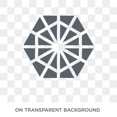 Poligonal altıgen simgesi. Poligonal altıgen tasarım konsepti geometri koleksiyonundan. Basit öğe vektör çizim şeffaf arka plan üzerinde.