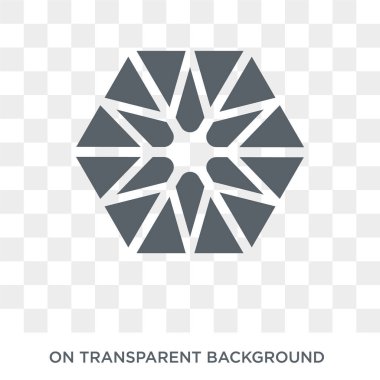 Multiple triangles inside hexagon icon. Multiple triangles inside hexagon design concept from Geometry collection. Simple element vector illustration on transparent background.