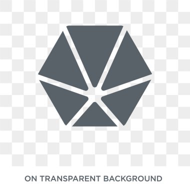 Dodecahedron simgesi. Geometri koleksiyonundan Dodecahedron tasarım konsepti. Saydam arka planda basit eleman vektör çizimi.