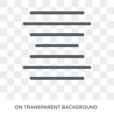 Orta hizalama simgesi. Geometri koleksiyonundan orta hizalama tasarım konsepti. Saydam arka planda basit eleman vektör çizimi.
