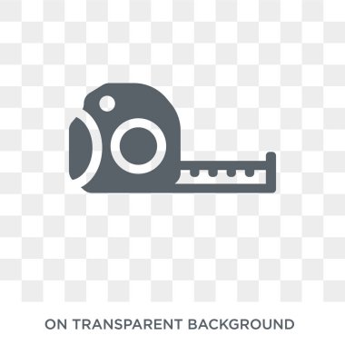 mezura simgesi. Genel koleksiyon şeffaf arka plan trendy düz vektör mezura simgesi. Yüksek kaliteli dolu mezura simge kullanımı için web ve hareket eden