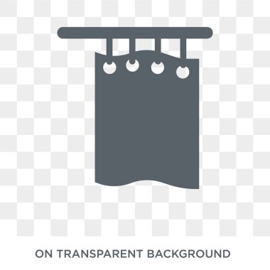 Duş perdesi simgesi. Mobilya ve ev koleksiyonundan duş perdesi tasarım konsepti. Saydam arka planda basit eleman vektör çizimi.