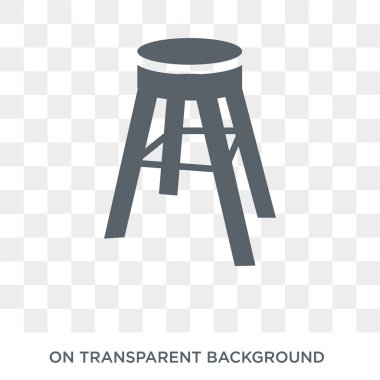 Dışkı simgesi. Dışkı tasarım konsepti mobilya ve ev koleksiyonu. Basit öğe vektör çizim şeffaf arka plan üzerinde.